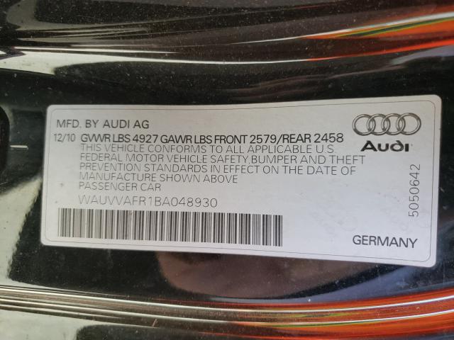 2011 AUDI S5 PRESTIG WAUVVAFR1BA048930