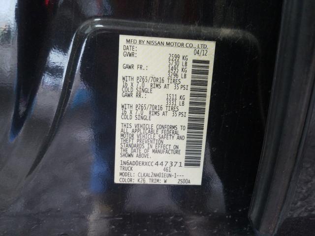 2012 NISSAN FRONTIER X 1N6AD0ERXCC447371