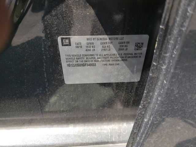 2016 CHEVROLET MALIBU HYB 1G1ZJ5SU0GF346633