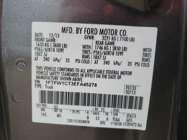 2014 FORD F150 SUPER 1FTFW1CT3EFA45278