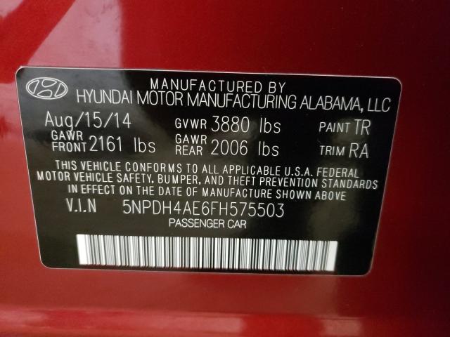 2015 HYUNDAI ELANTRA SE 5NPDH4AE6FH575503