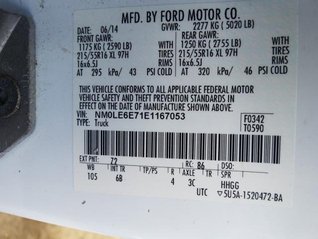 2014 FORD TRANSIT CO NM0LE6E71E1167053