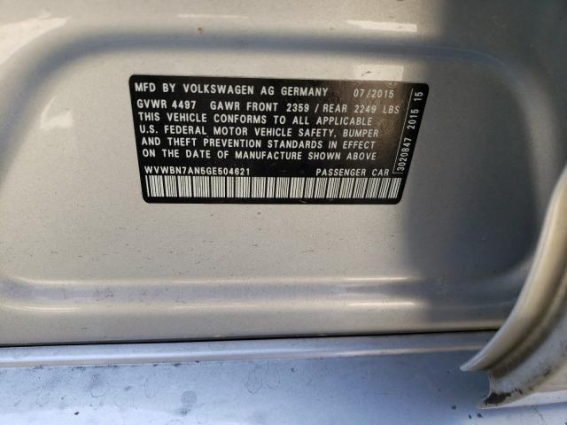 2016 VOLKSWAGEN CC BASE WVWBN7AN5GE504621