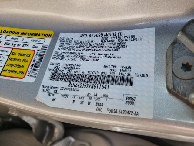 2015 LINCOLN MKZ 3LN6L2J9XFR611541