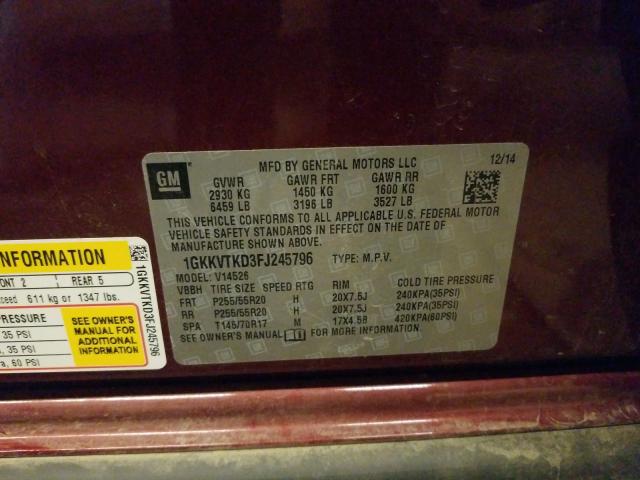 2015 GMC ACADIA DEN 1GKKVTKD3FJ245796