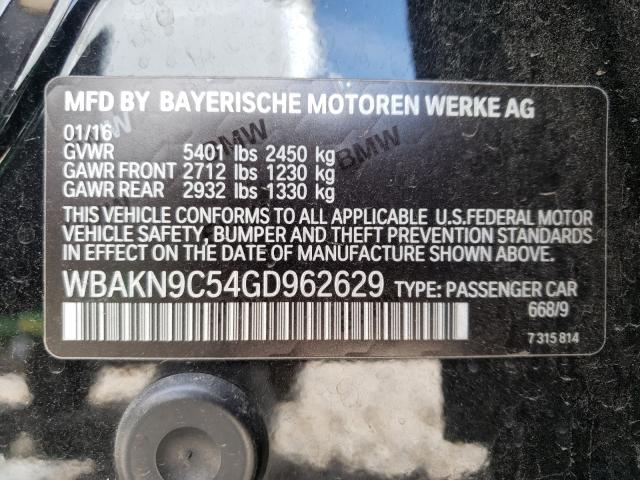 2016 BMW 550 I WBAKN9C54GD962629