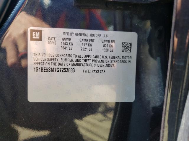 2016 CHEVROLET CRUZE LT 1G1BE5SM7G7253883