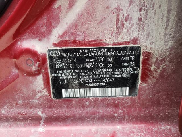 2015 HYUNDAI ELANTRA SE 5NPDH4AEXFH593647