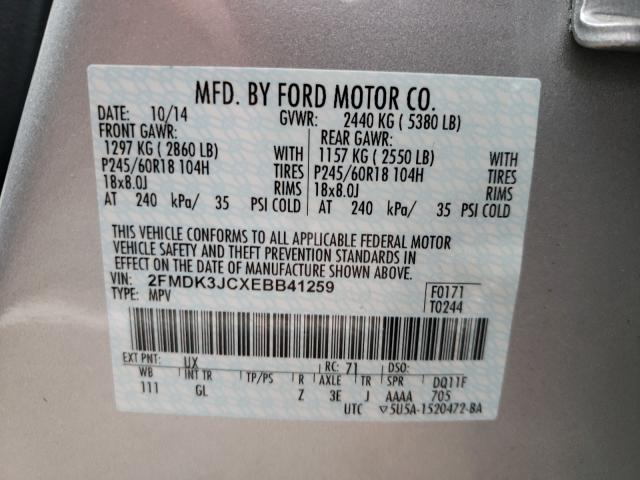 2014 FORD EDGE SEL 2FMDK3JCXEBB41259