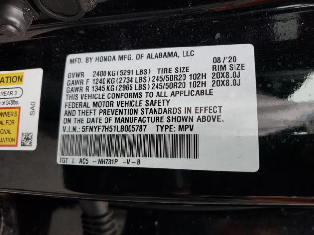 2020 HONDA PASSPORT E 5FNYF7H51LB005787