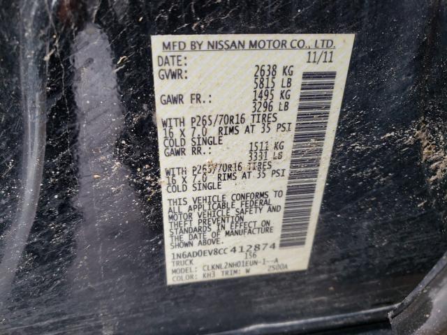 2012 NISSAN FRONTIER S 1N6AD0EV8CC412874
