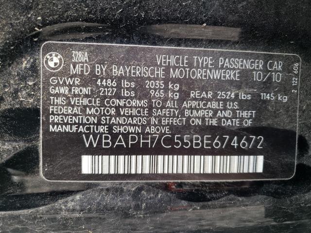 2011 BMW 328 I WBAPH7C55BE674672