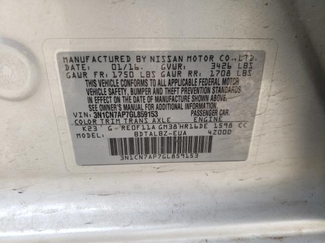 2016 NISSAN VERSA S 3N1CN7AP7GL859153