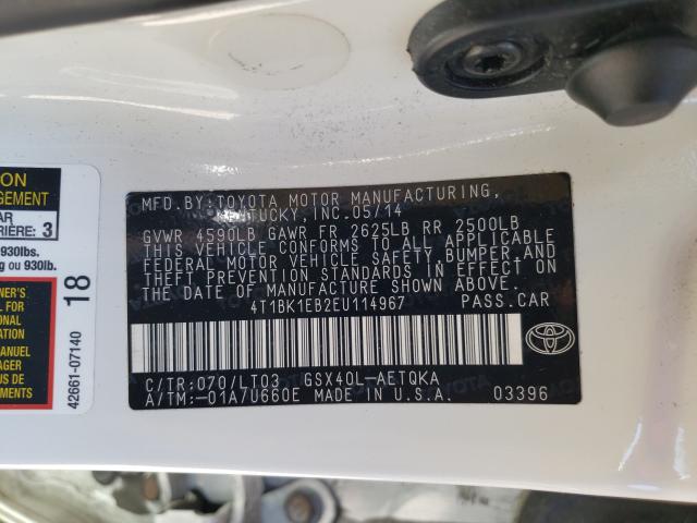 2014 TOYOTA AVALON BAS 4T1BK1EB2EU114967