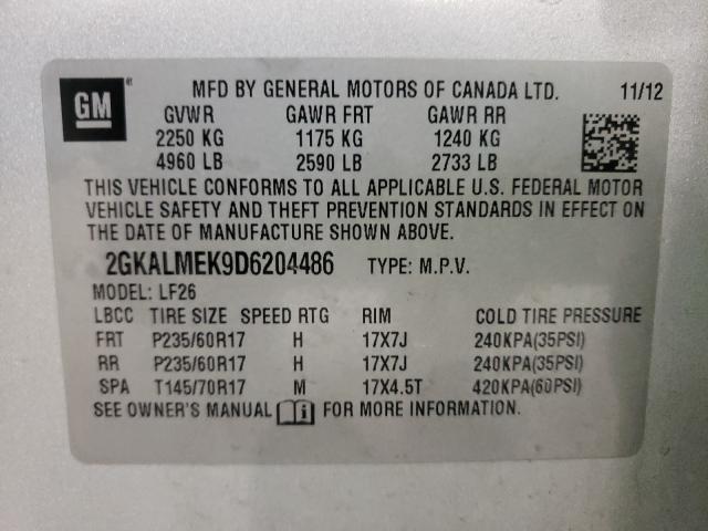 2013 GMC TERRAIN SL 2GKALMEK9D6204486