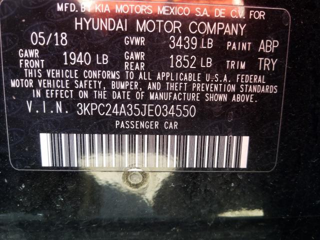 2018 HYUNDAI ACCENT SE 3KPC24A35JE034550