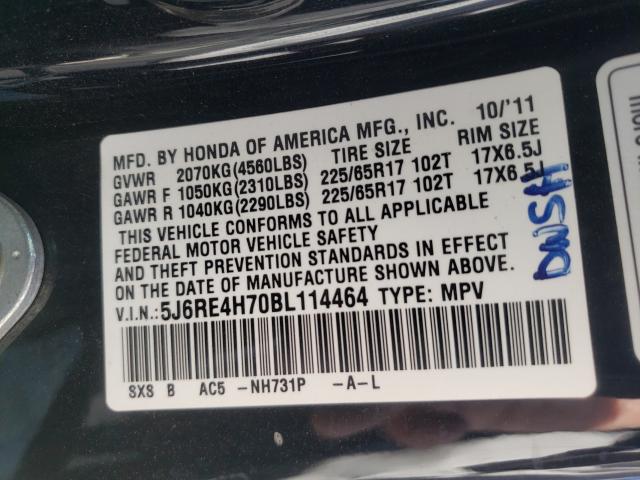 2011 HONDA CR-V EXL 5J6RE4H70BL114464