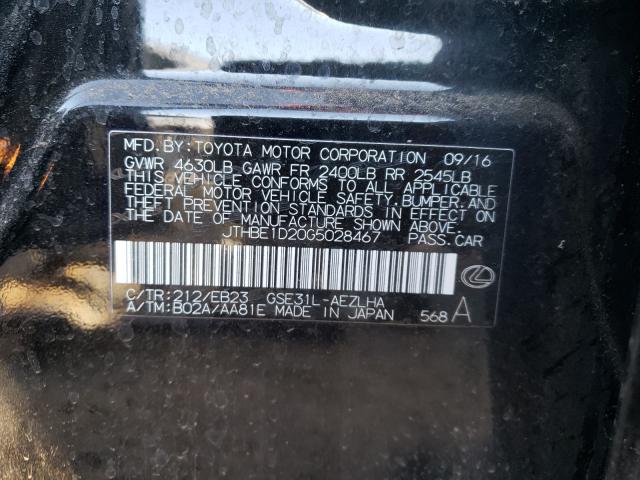 2016 LEXUS IS 350 JTHBE1D20G5028467
