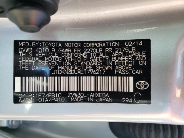 2014 TOYOTA PRIUS JTDKN3DUXE1796217