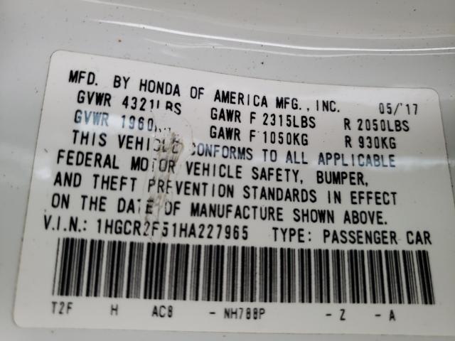 2017 HONDA ACCORD SPO 1HGCR2F51HA227965