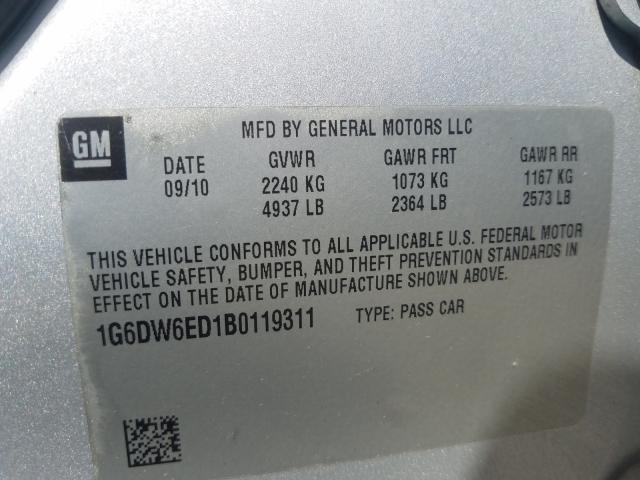 2011 CADILLAC STS LUXURY 1G6DW6ED1B0119311