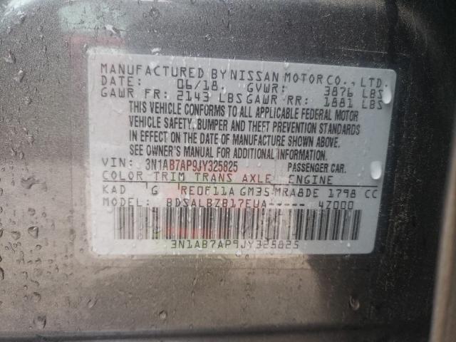 2018 NISSAN SENTRA S 3N1AB7AP9JY325825