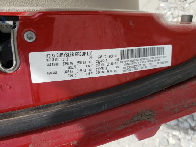 2012 DODGE GRAND CARA 2C4RDGCG3CR213774