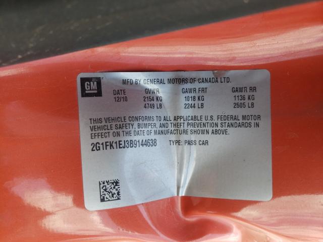 2011 CHEVROLET CAMARO 2SS 2G1FK1EJ3B9144638