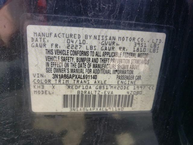 2010 NISSAN SENTRA 2.0 3N1AB6APXAL691140