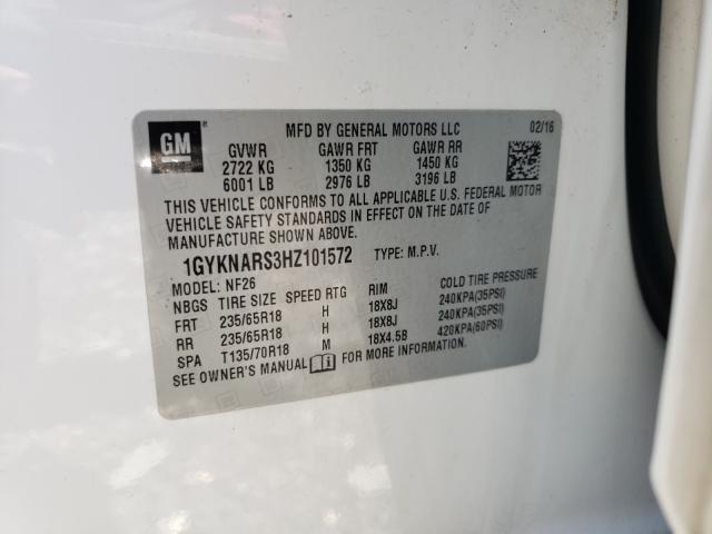 2017 CADILLAC XT5 1GYKNARS3HZ101572