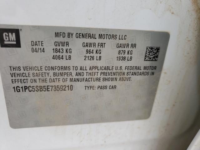 2014 CHEVROLET CRUZE LT 1G1PC5SB5E7359210