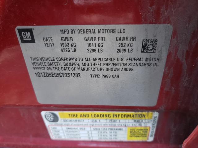 2012 CHEVROLET MALIBU 2LT 1G1ZD5E05CF251382