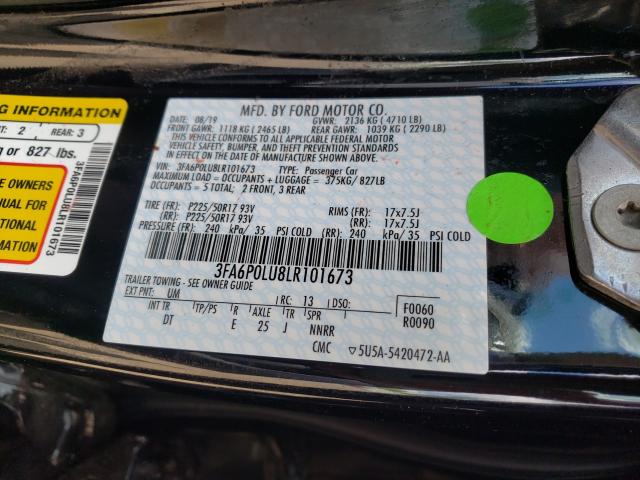 2020 FORD FUSION SE 3FA6P0LU8LR101673