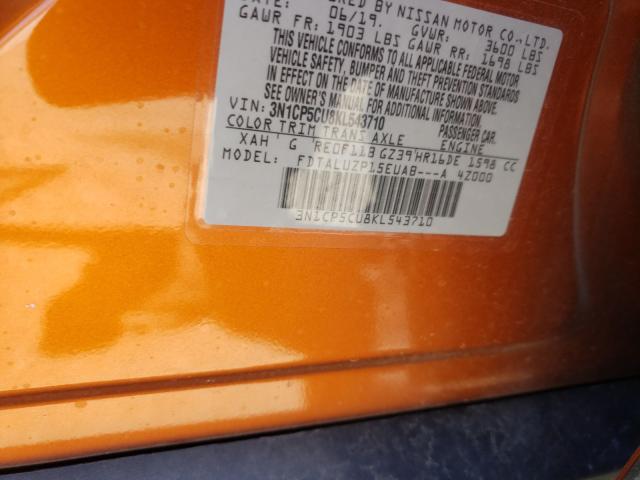 2019 NISSAN KICKS S 3N1CP5CU8KL543710