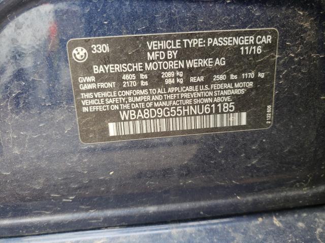 2017 BMW 330 XI WBA8D9G55HNU61185