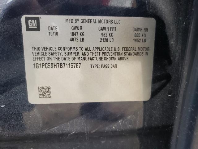 2011 CHEVROLET CRUZE LS 1G1PC5SH7B7115767