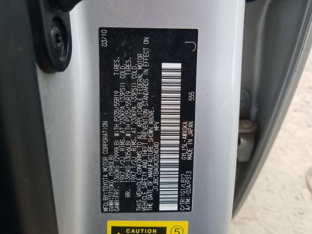 2010 LEXUS RX 450 JTJBC1BA0A2024040