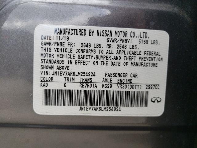 2020 INFINITI Q50 PURE JN1EV7AR6LM254924