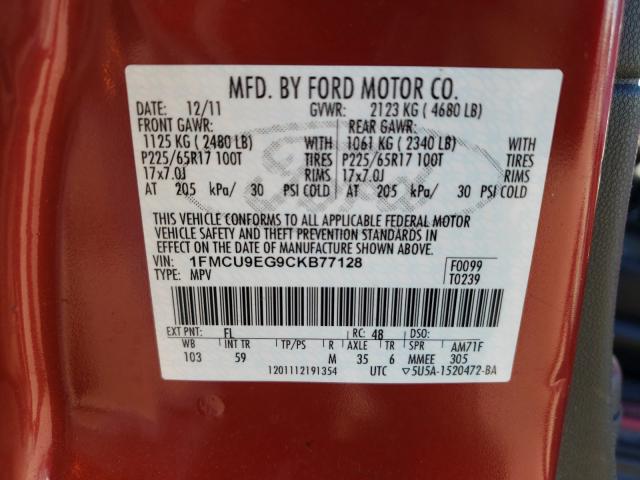 2012 FORD ESCAPE LIM 1FMCU9EG9CKB77128