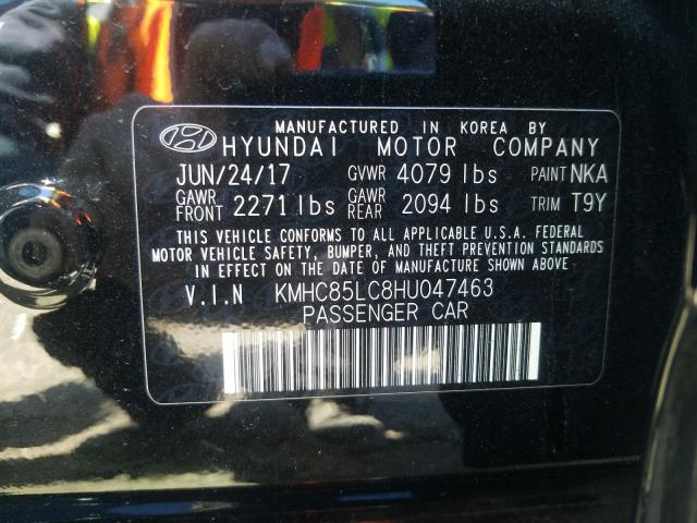 2017 HYUNDAI IONIQ LIMI KMHC85LC8HU047463