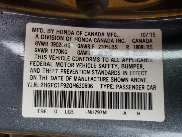 2016 HONDA CIVIC TOUR 2HGFC1F92GH630896