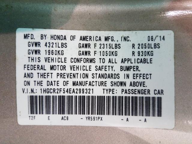 2015 HONDA ACCORD SPO - 1HGCR2F54EA299321