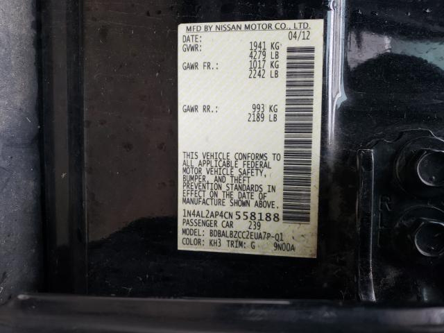 2012 NISSAN ALTIMA S 1N4AL2AP4CN558188