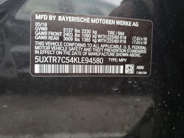 2019 BMW X3 SDRIVE3 5UXTR7C54KLE94580