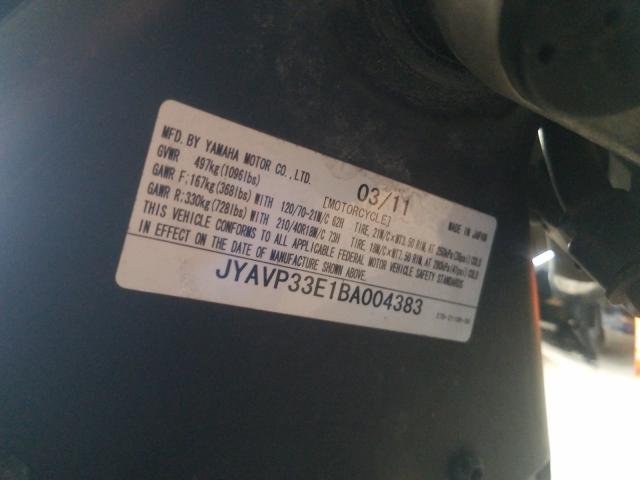 2011 YAMAHA XVS1300 CU JYAVP33E1BA004383