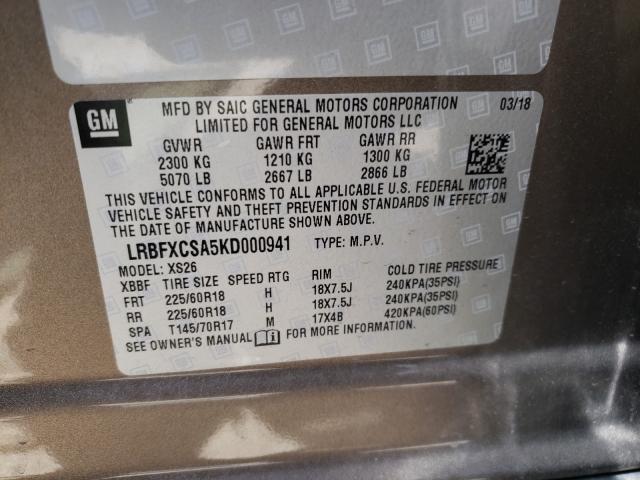 2019 BUICK ENVISION E LRBFXCSA5KD000941