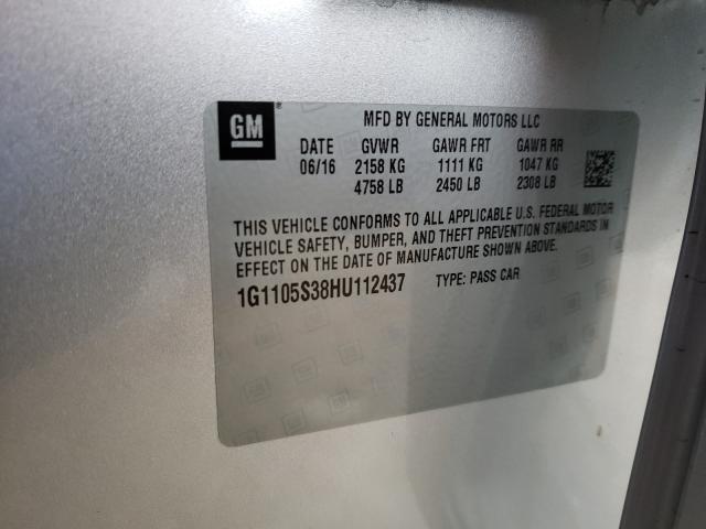 2017 CHEVROLET IMPALA LT 1G1105S38HU112437