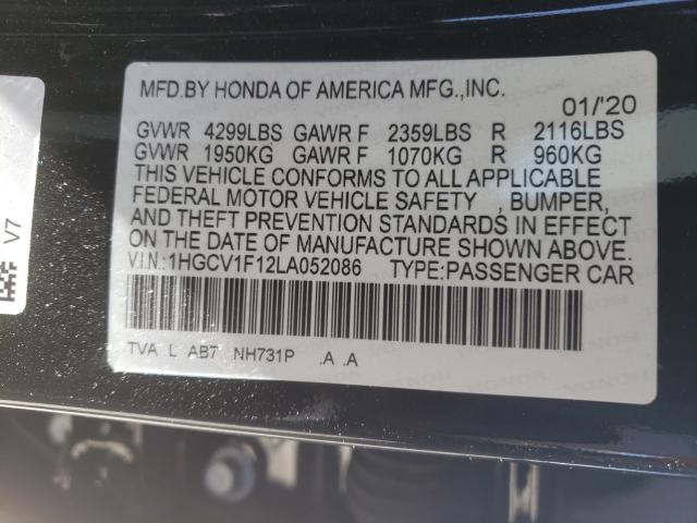 2020 HONDA ACCORD LX 1HGCV1F12LA052086
