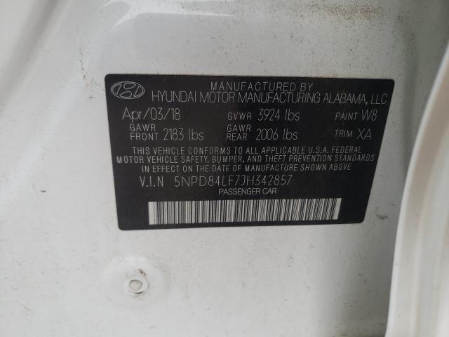 2018 HYUNDAI ELANTRA SE 5NPD84LF7JH342857