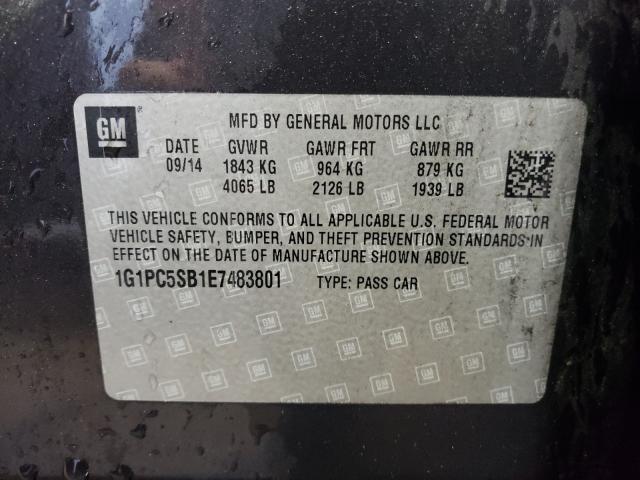 2014 CHEVROLET CRUZE LT 1G1PC5SB1E7483801
